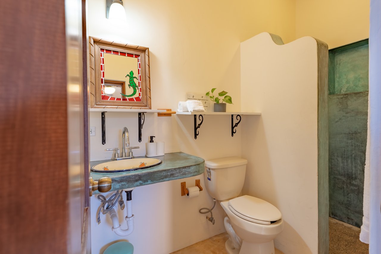 Bathroom at The Studio House in Villas de Cerritos with modern finishes in Cerritos, Baja California Sur.