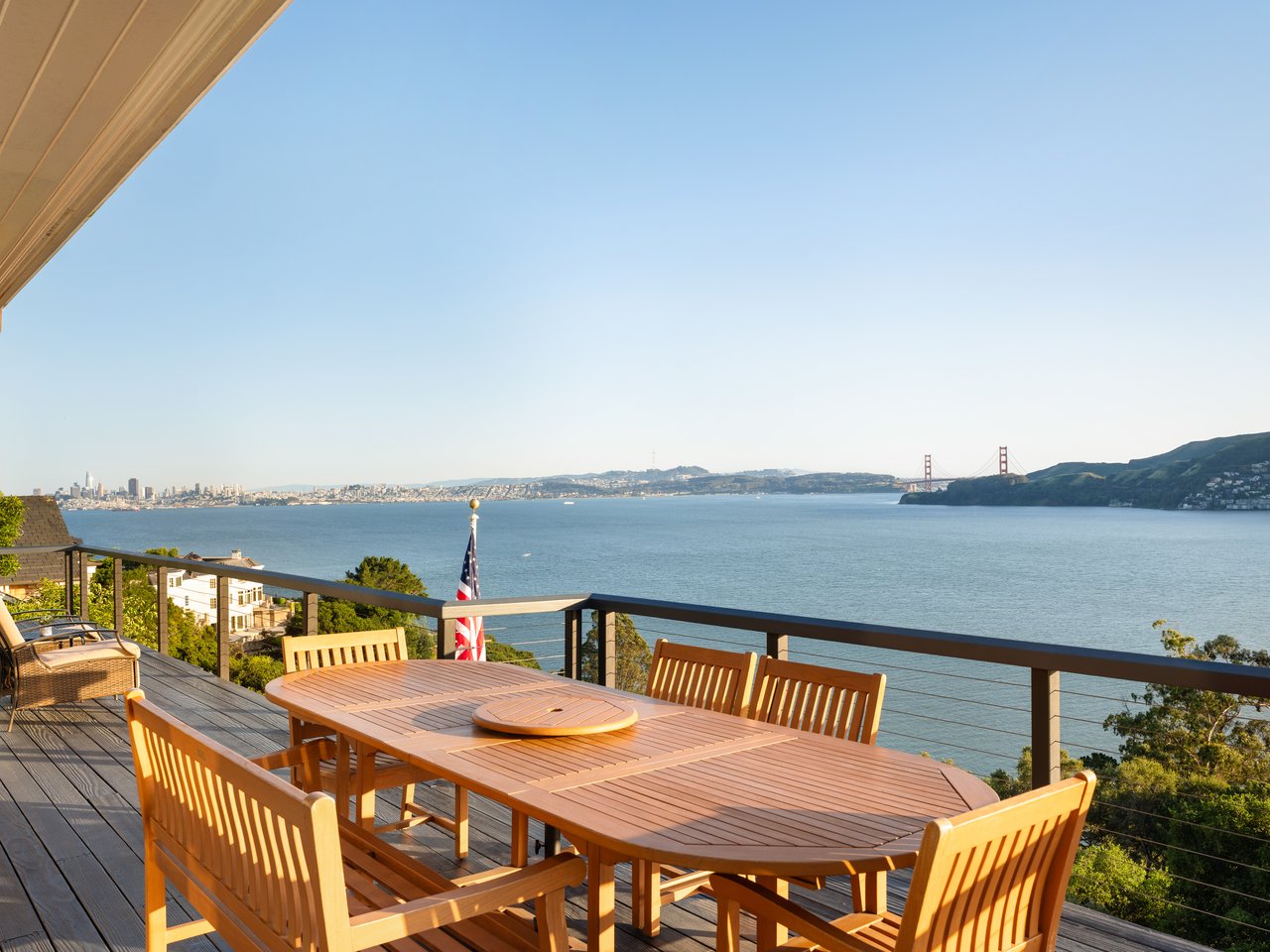 Exceptional Setting with views spanning San Francisco, the Golden Gate Bridge, Sausalito, and across the bay