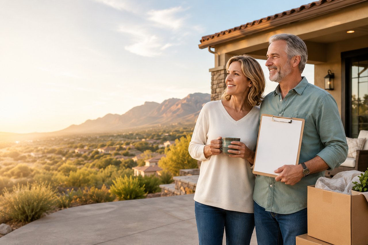 Couple preparing to sell their Prescott Valley home with a calm step-by-step home selling plan