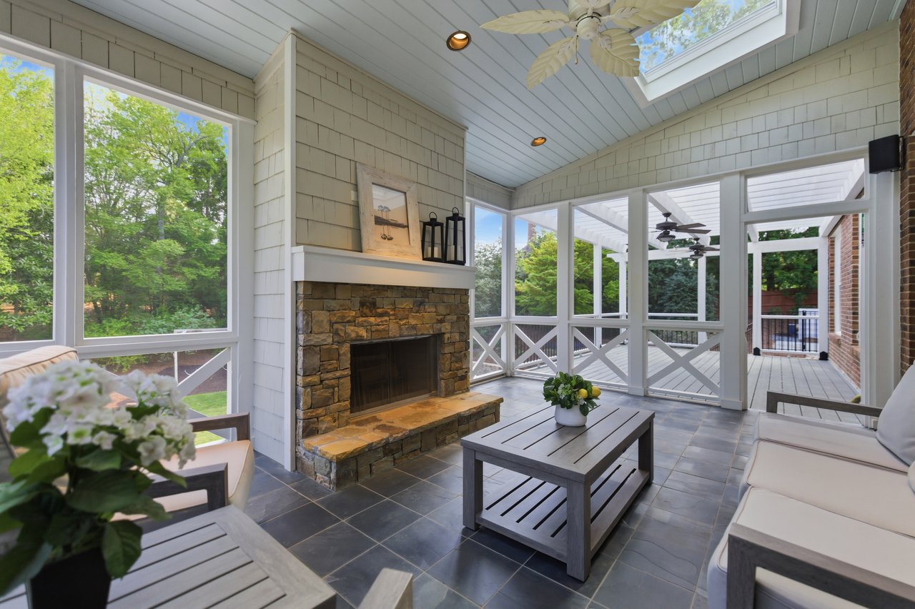 Beautiful outdoor living space in this East Cobb home, perfect for entertaining year-round