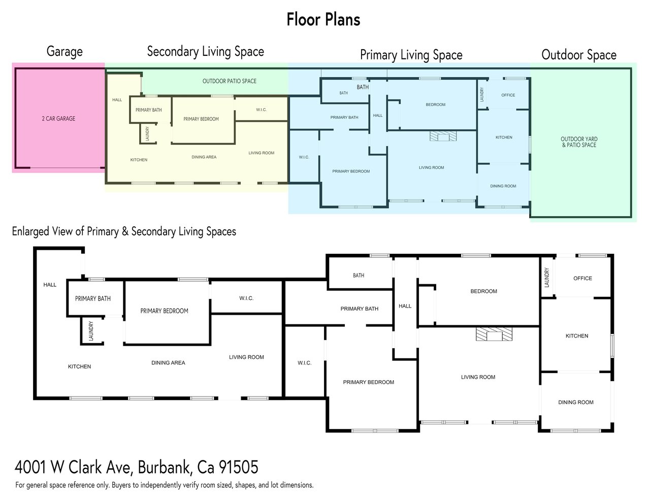 Floor plans of duplex for sale with highlighted living spaces