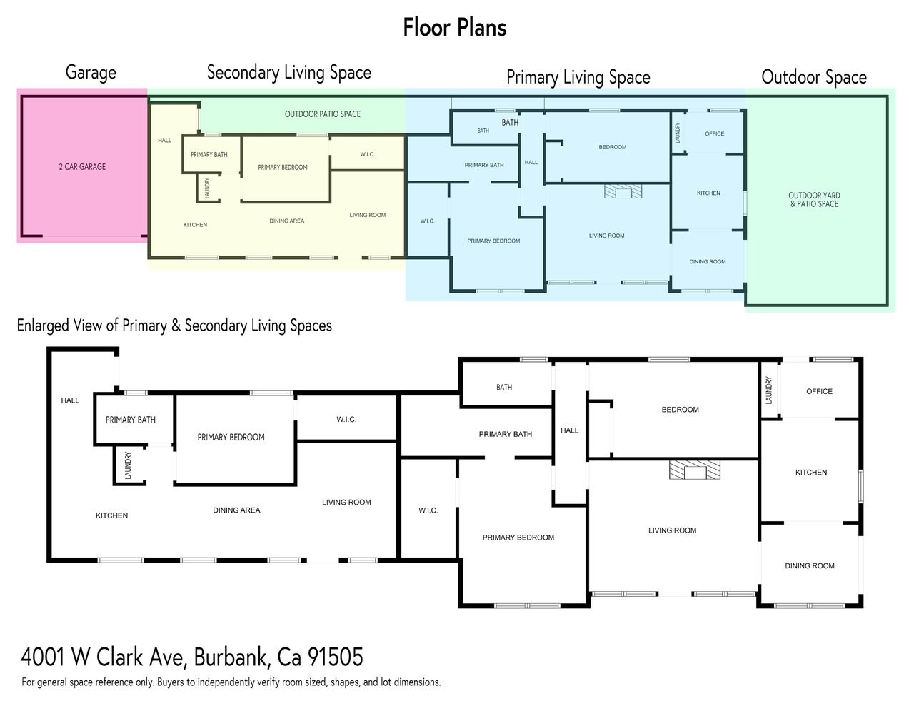 Floor plans of duplex for sale with highlighted living spaces