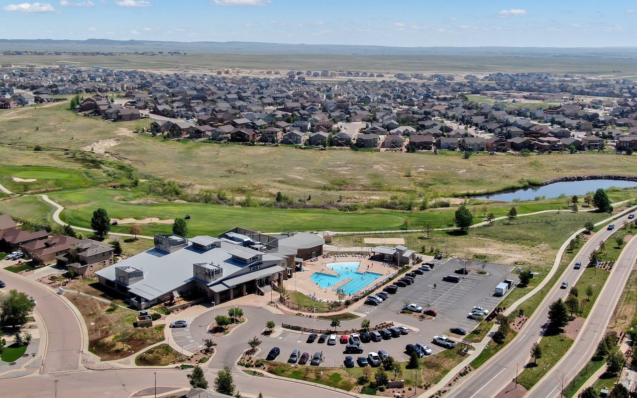 An aerial view of a community center in Colorado Springs, Colorado