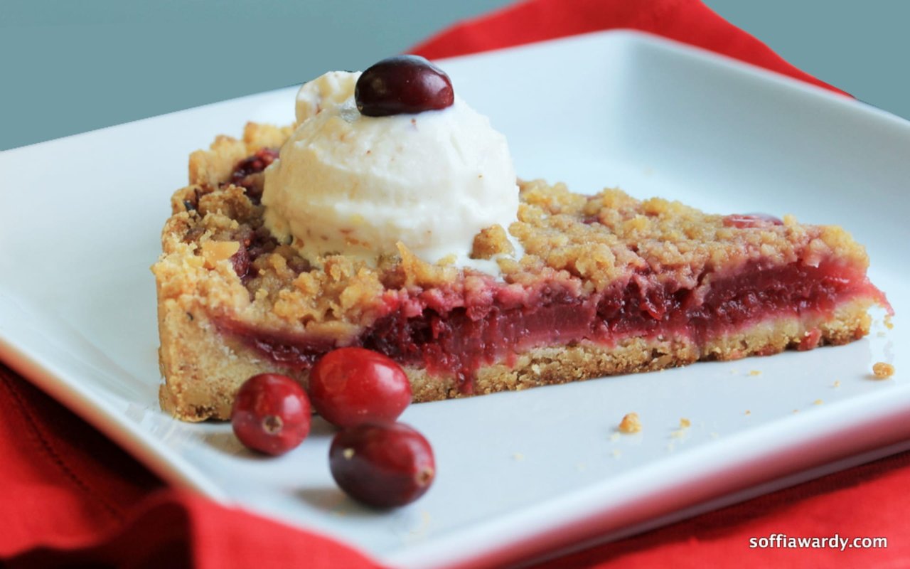 Cranberry-Pear-Walnut Tart