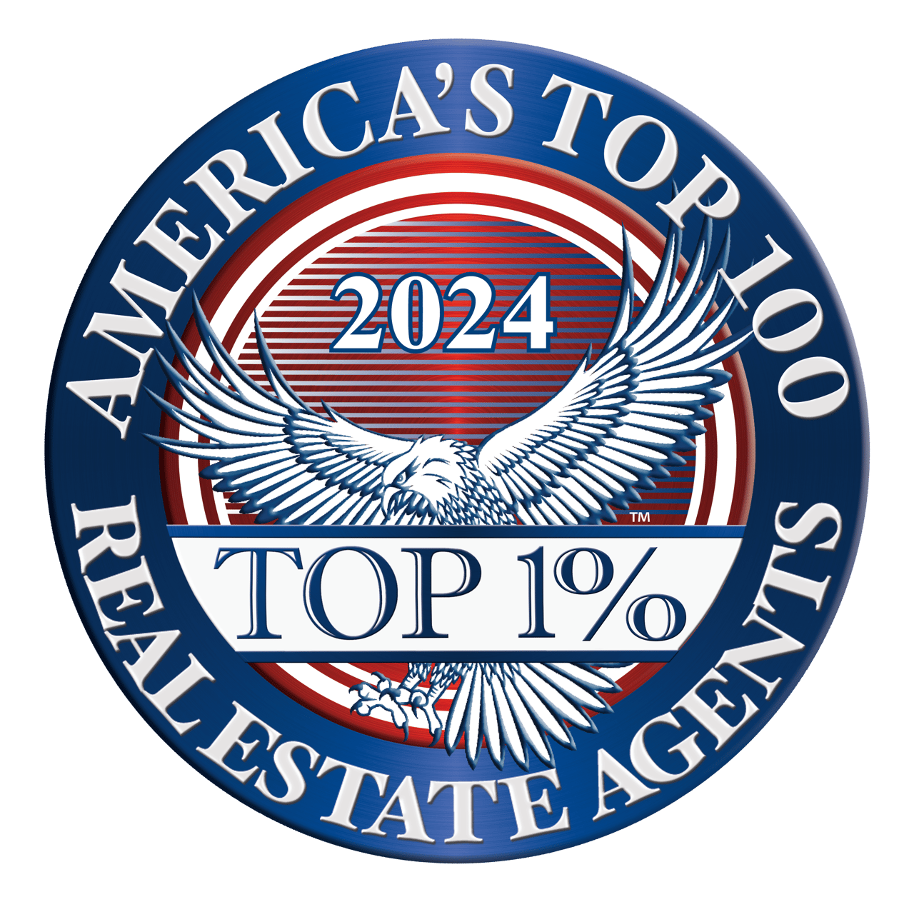 Official logo for America’s Top 100 Real Estate Agents 2024 recognizing top professionals in the real estate industry