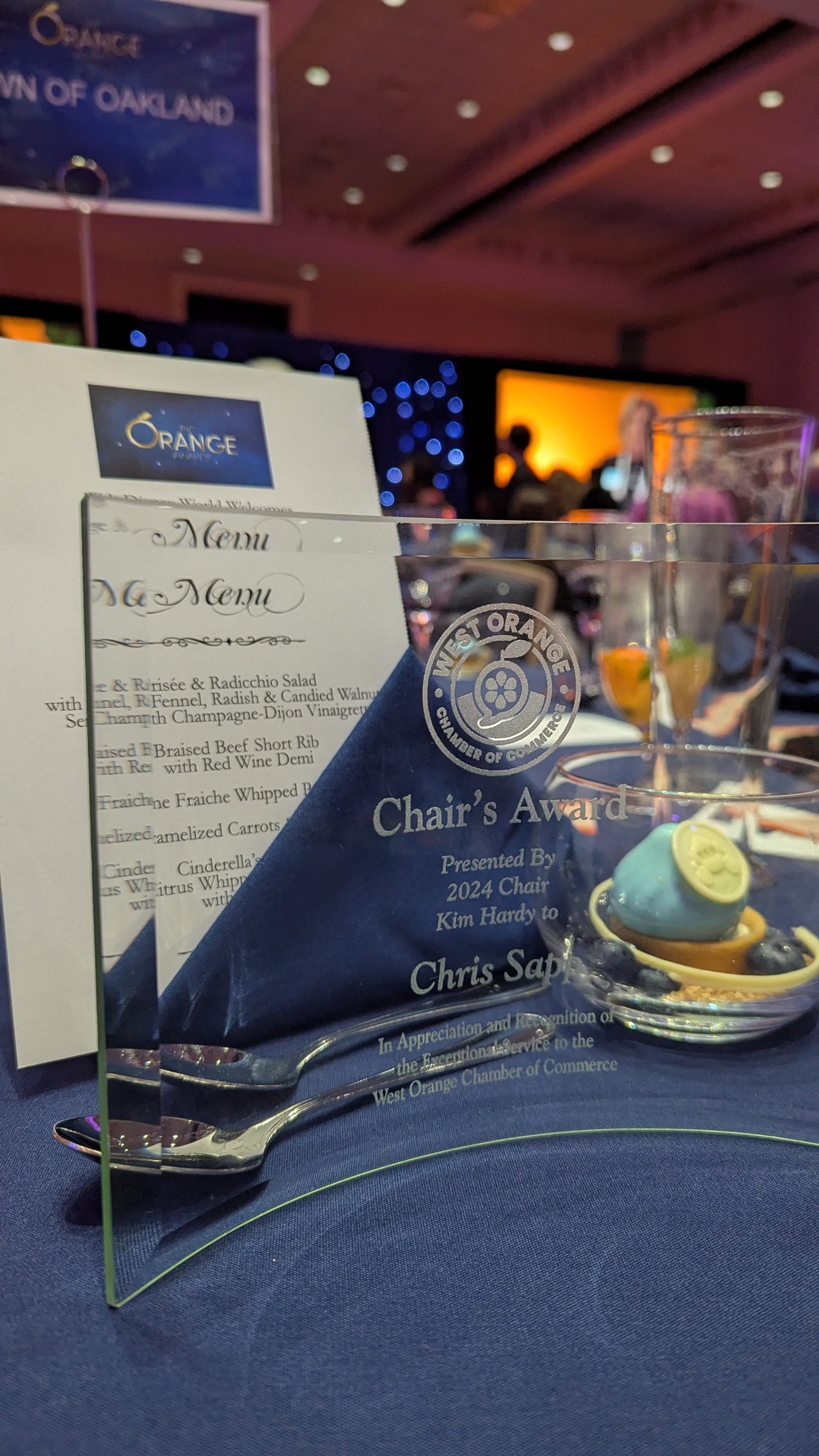 Chair's Award presented to real estate broker Chris Sapp at the West Orange Chamber of Commerce Big Orange Awards