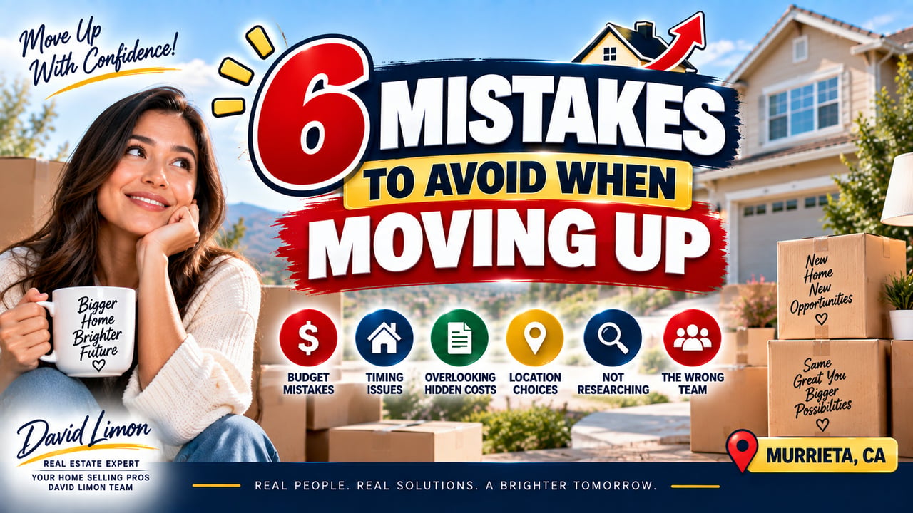 David Limon Team sharing 6 common mistakes to avoid when moving up to a larger home in Murrieta and Temecula Valley.