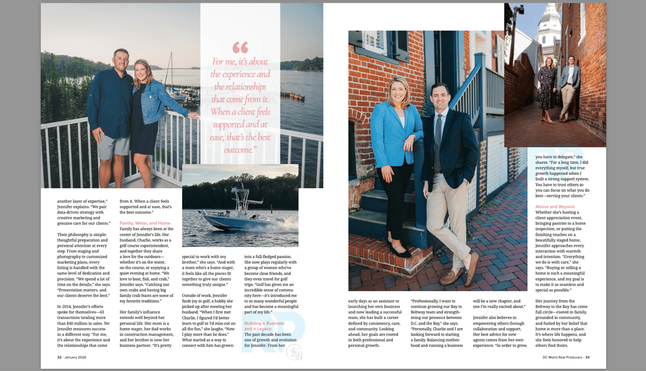 Jennifer Featured on Cover of D.C. Real Producers Magazine 