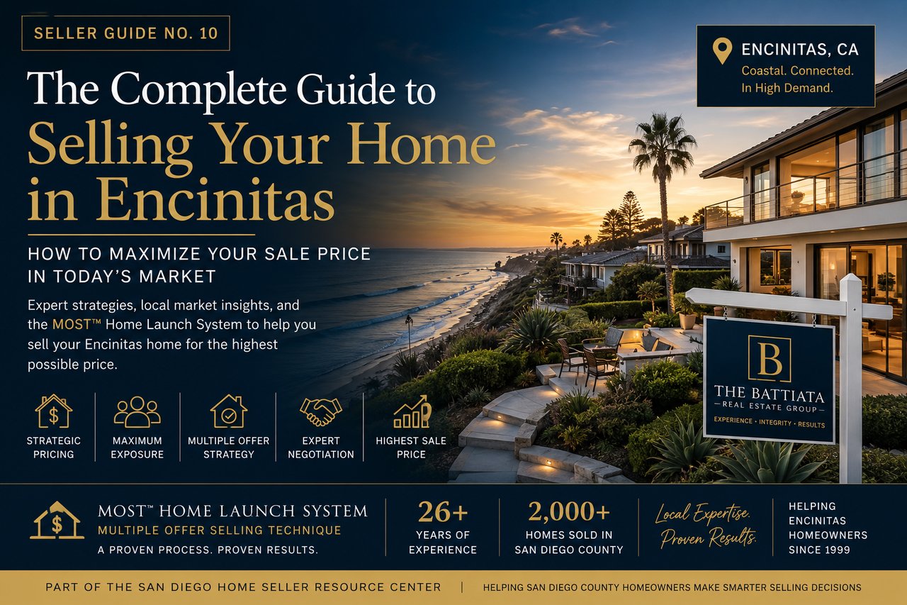 Luxury oceanfront home overlooking the Pacific Ocean in Encinitas, California, illustrating expert home selling strategies, strategic pricing, the MOST™ Home Launch System, and professional marketing designed to help homeowners maximize their sale price in today's market.