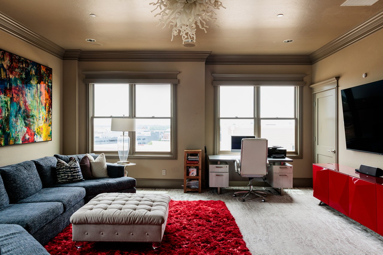 Secondary entertainment space  Kevin Durant former Oklahoma City townhome listed by Jennifer Kragh