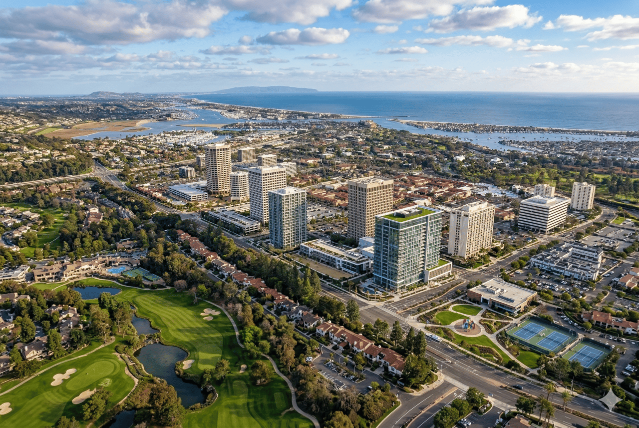 Newport Center skyline near Fashion Island in Newport Beach