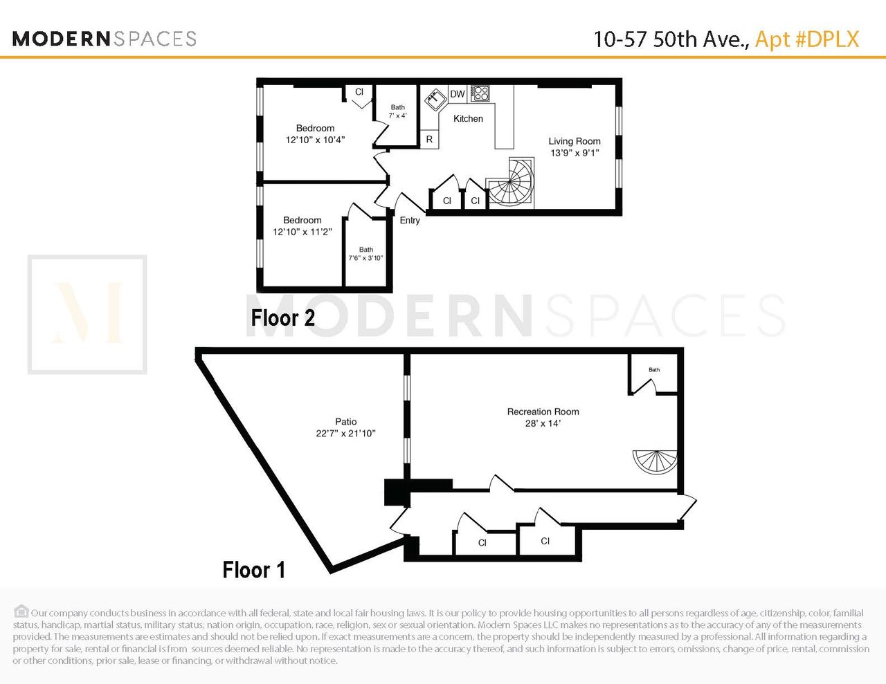 2-Bed/3-Bath Duplex (Conv 3-Bed)
