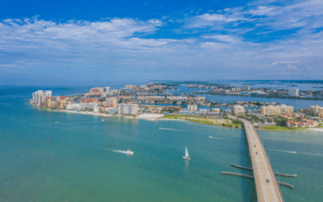 drone photo of Pinellas county beaches 