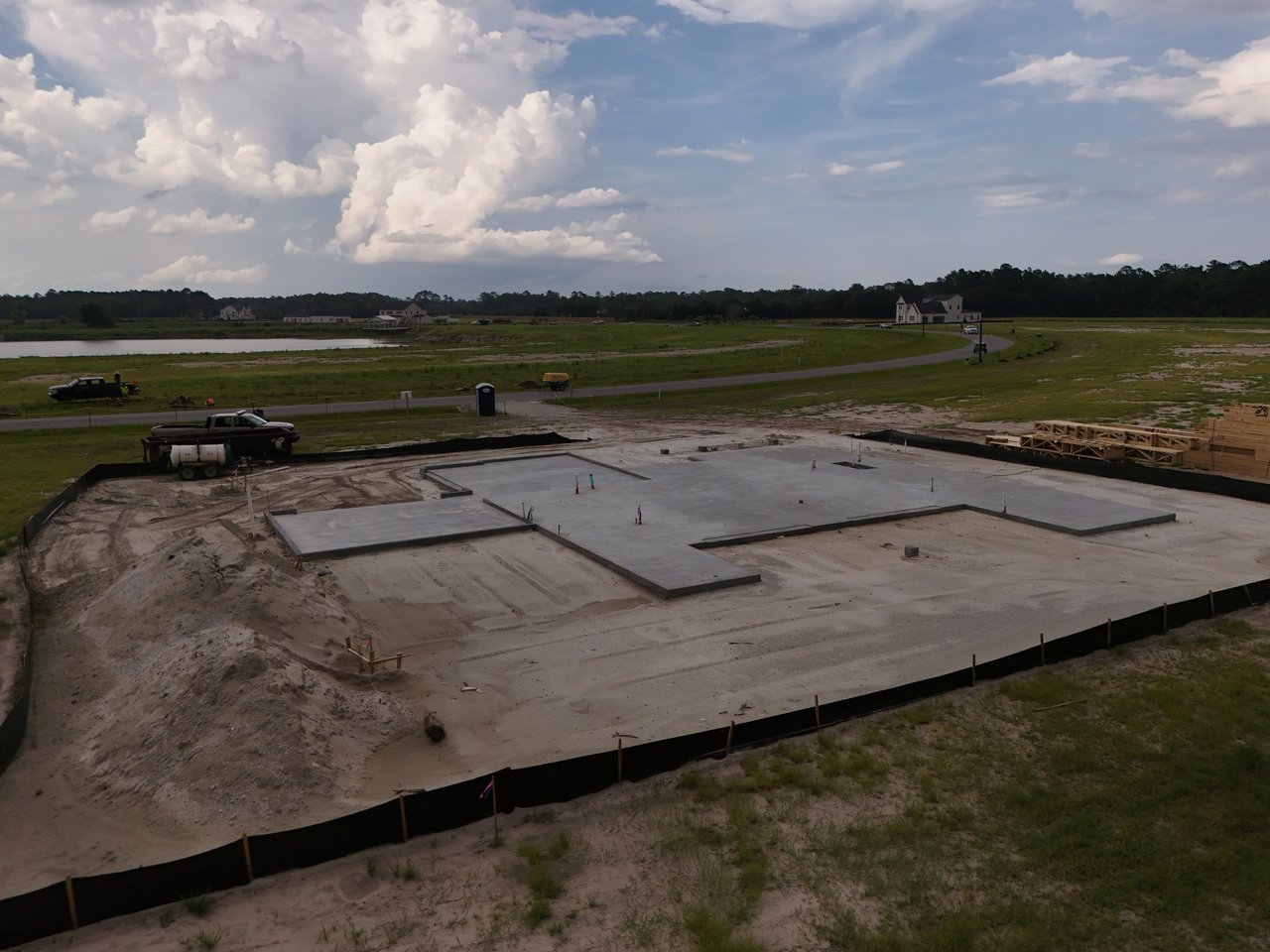 Foundation Slab for New Home at Iron Branch Community