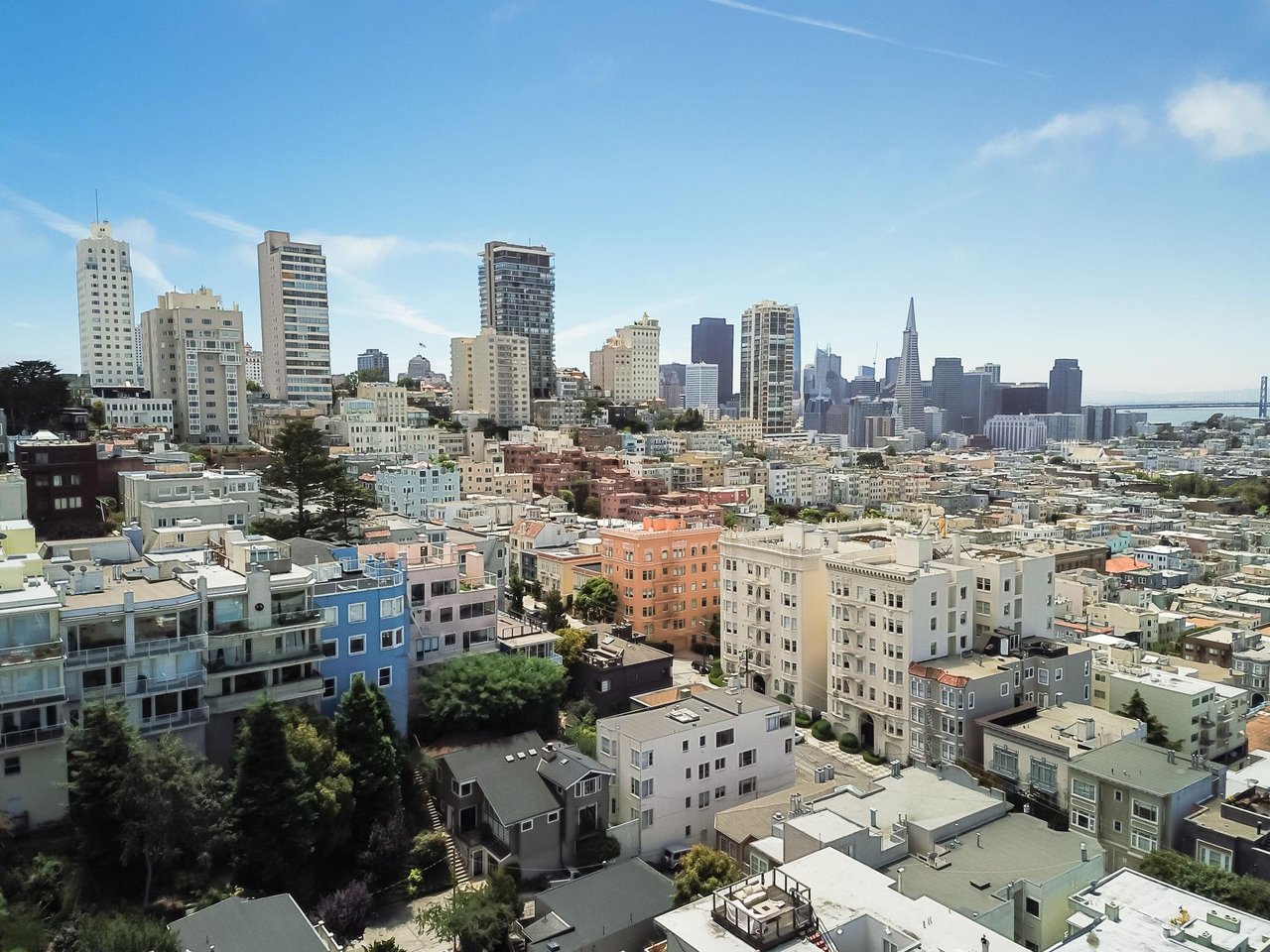 San Francisco residential homes with skyline and Bay views near Pacific Heights and Russian Hill
