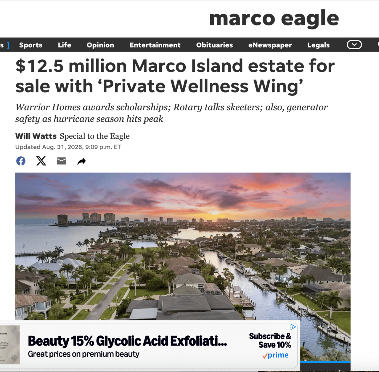 1598 Heights Ct Featured in Marco Island Eagle: A Standout Estate in Marco Island Luxury Real Estate