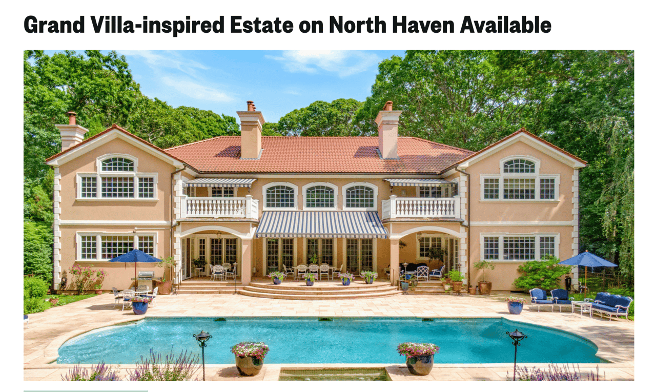 Grand Villa-inspired Estate on North Haven Available