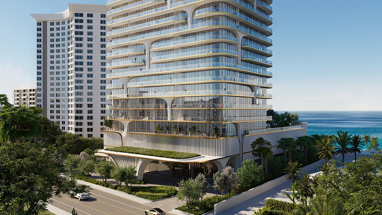 Waldorf Astoria Residences Pompano Beach exterior building architecture 