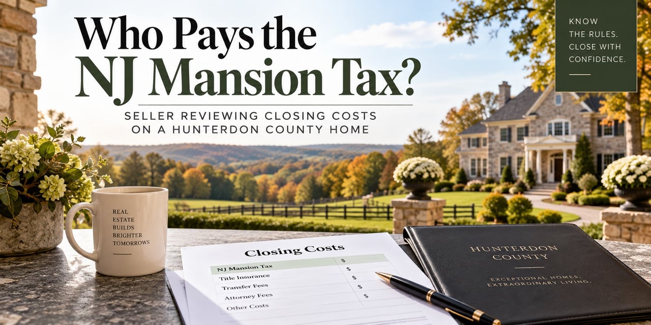 Who pays the NJ mansion tax, seller reviewing closing costs on a Hunterdon County home