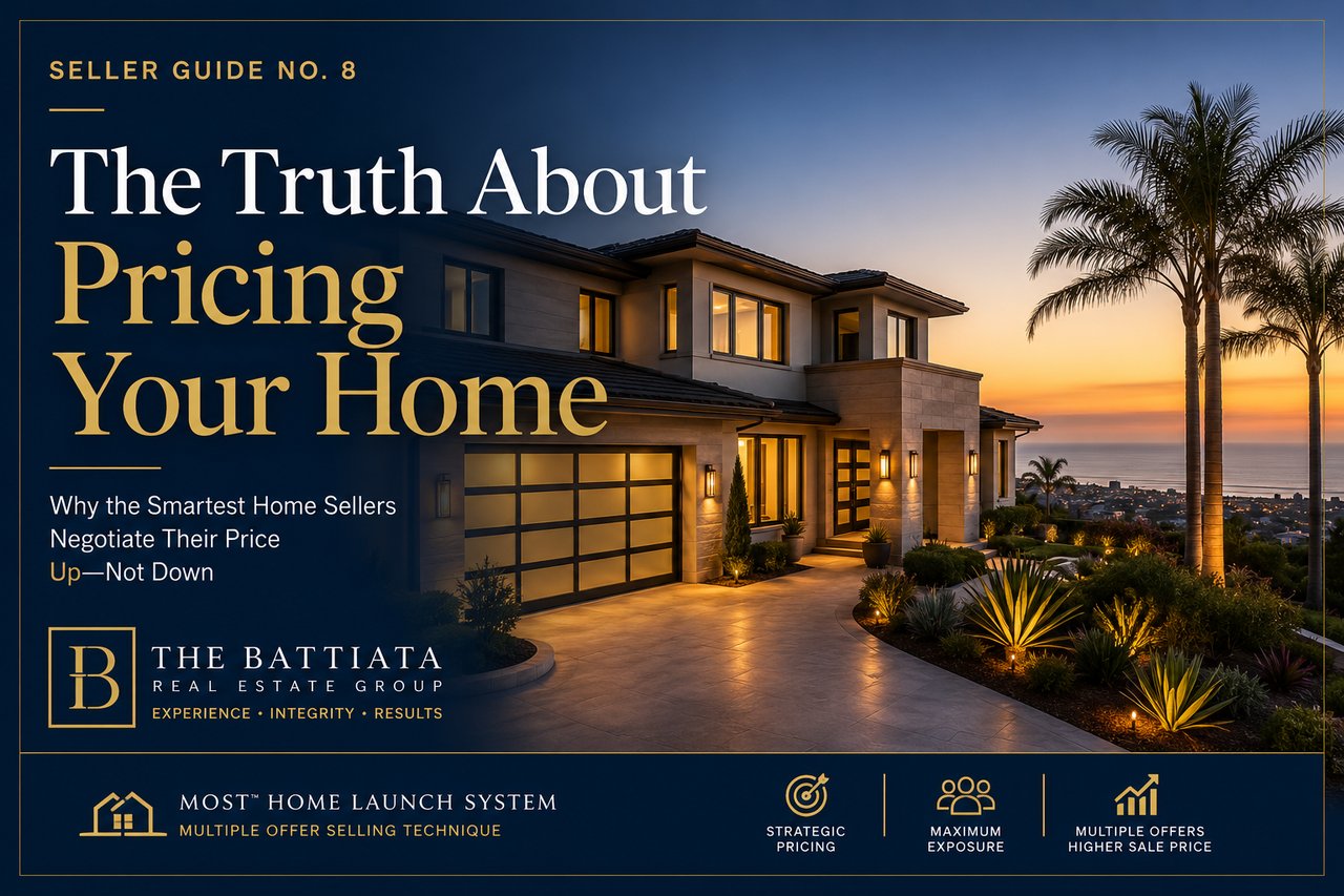 Luxury home in San Diego County illustrating a strategic home pricing strategy that generates multiple offers and helps homeowners maximize their final sale price through the MOST™ Home Launch System.