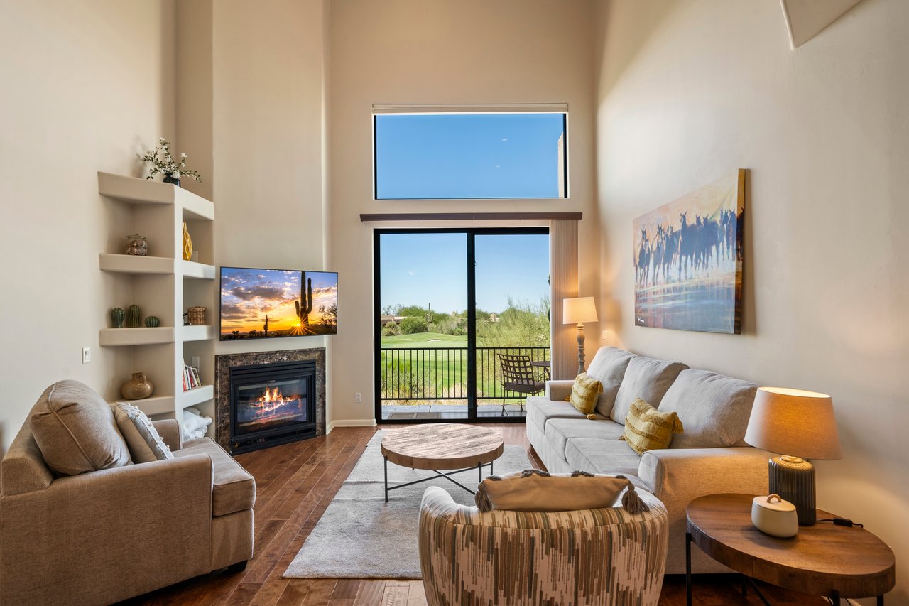 Sweeping golf & city light views