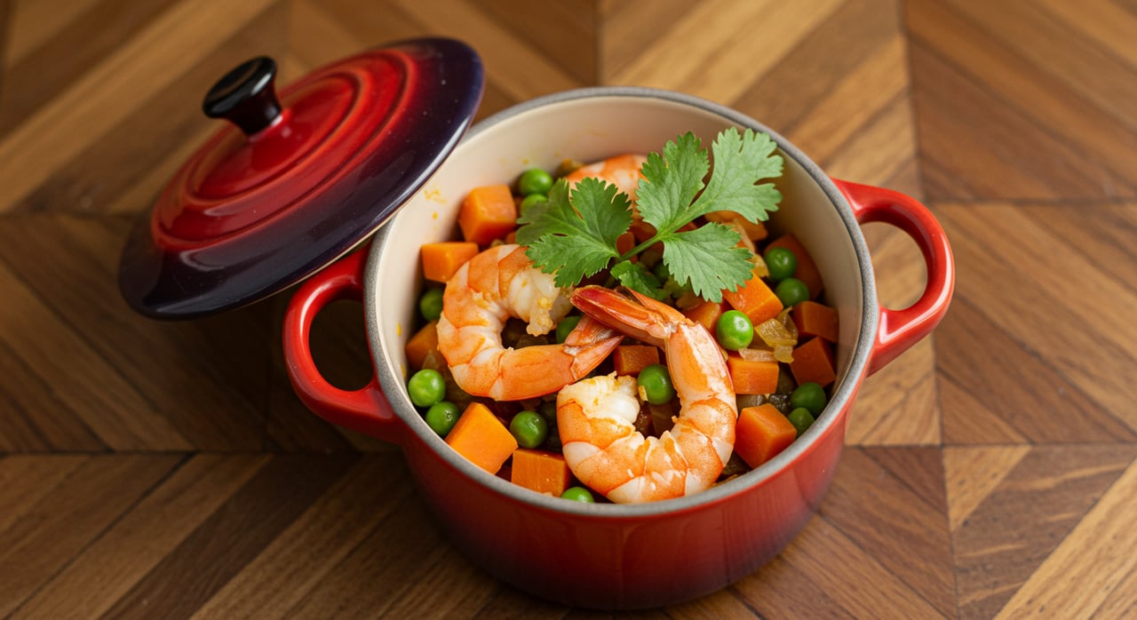 Bombay Shrimp Curry With Coconut Rice