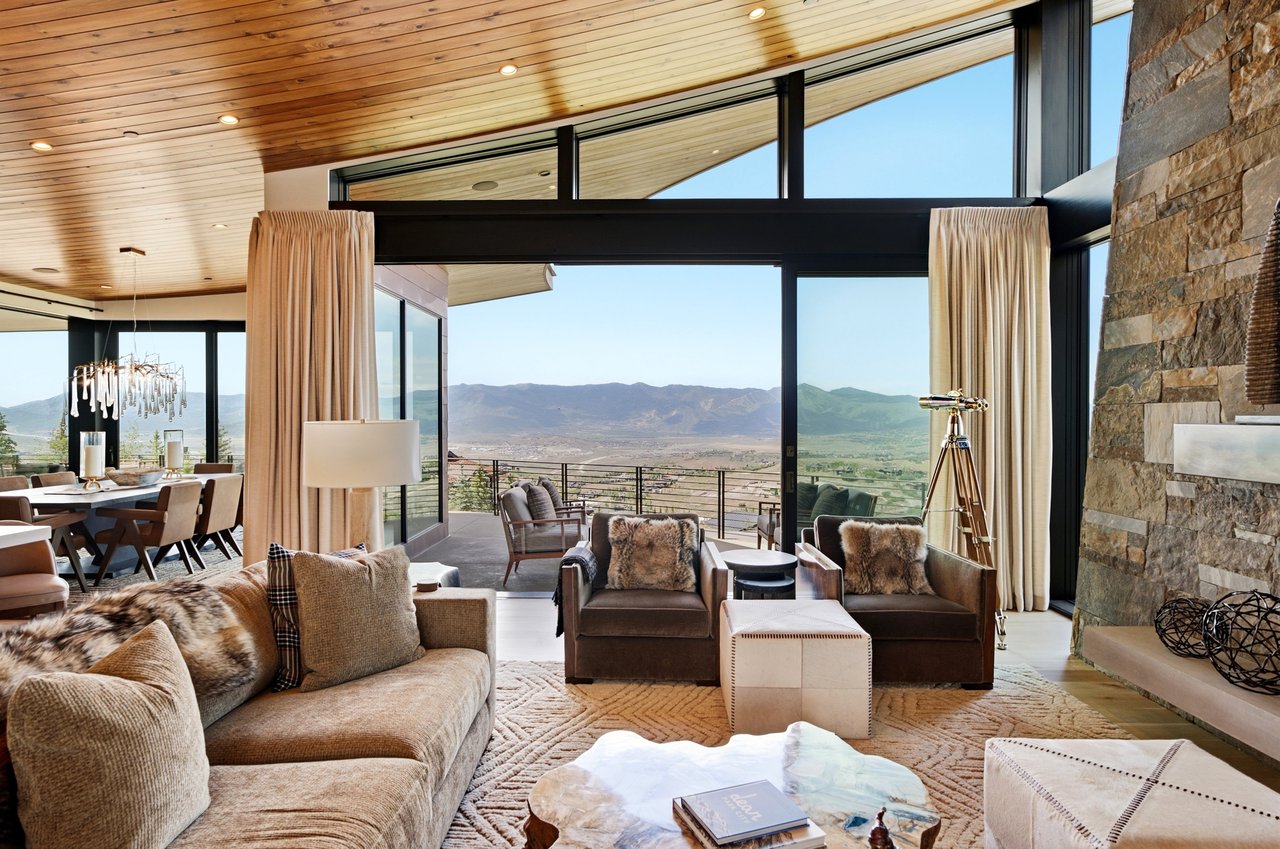 Top-of-Promontory Architectural Estate — Furnished & Turnkey - Front-Row Mountain Views