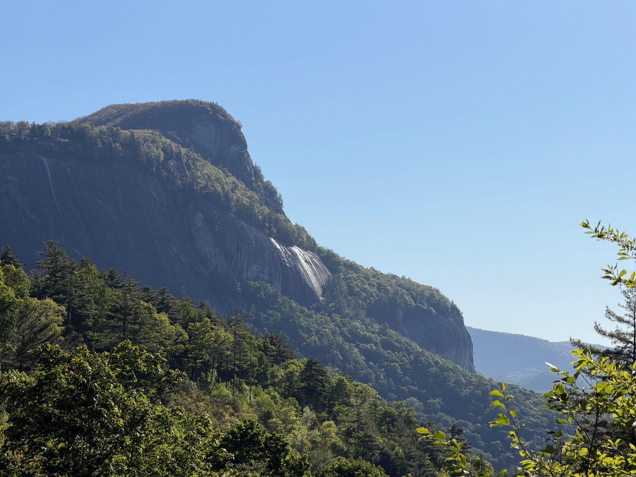 Whiteside Mountain seen from a home in Cullasaja Club, Highlands NC