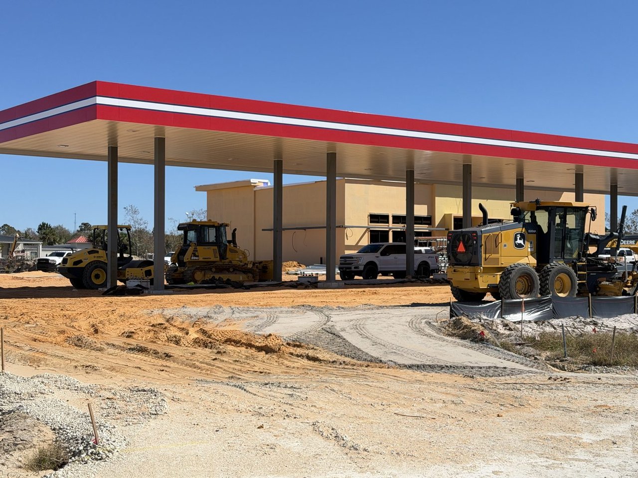 RaceTrac fuel canopy and store under construction near Pier Park in Panama City Beach, October 2026