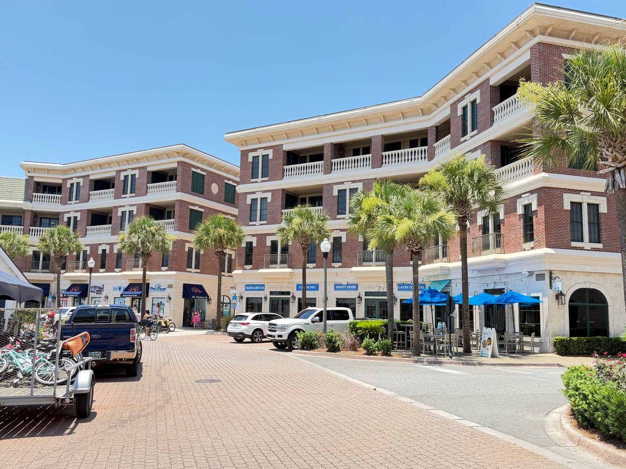 The Village of South Walton Beach retail shops and condos near Rosemary Beach along 30A Florida.