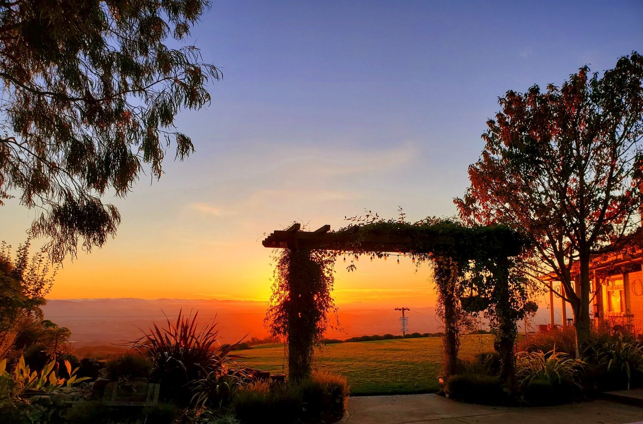 Golden sunset over Sonoma Mountain Terrace in Penngrove Sonoma County