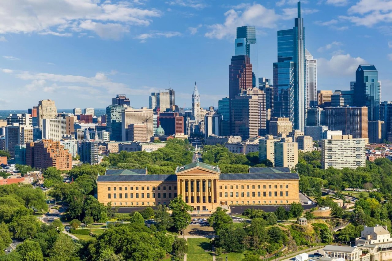 Philadelphia Skyline view from The Art Museum