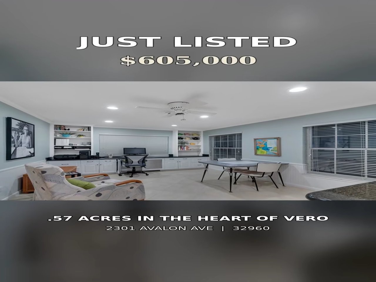  Private .57-Acre Sanctuary, Steps from Downtown Vero — $600,000