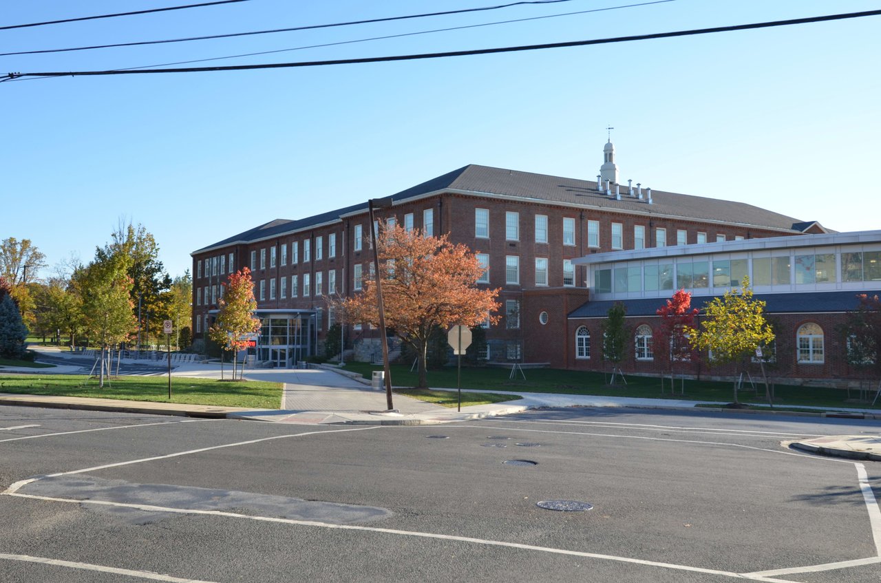 Front view of Jackson-Reed HS in Tenleytown, DC.