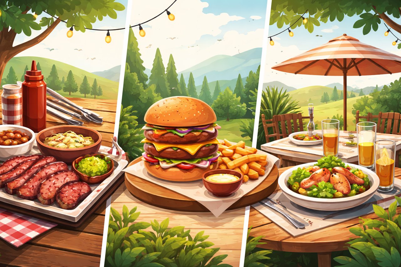 Graphic highlighting Best Food winners in Pullman WA from BestofPullman.com including Miss Huddy’s Barbecue, The Land, and Birch and Barley.