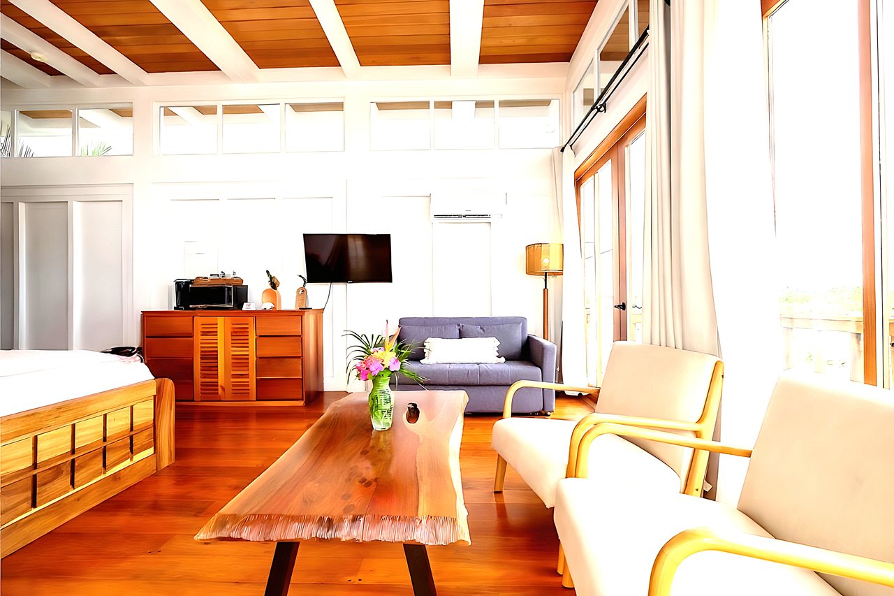 Nature-inspired luxury studio villa with  spacious over-the-water balcony