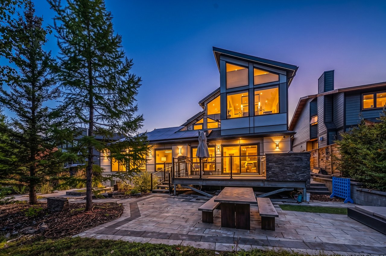 Rear Yard at Dusk 258 Grizzly Crescent, Canmore, AB