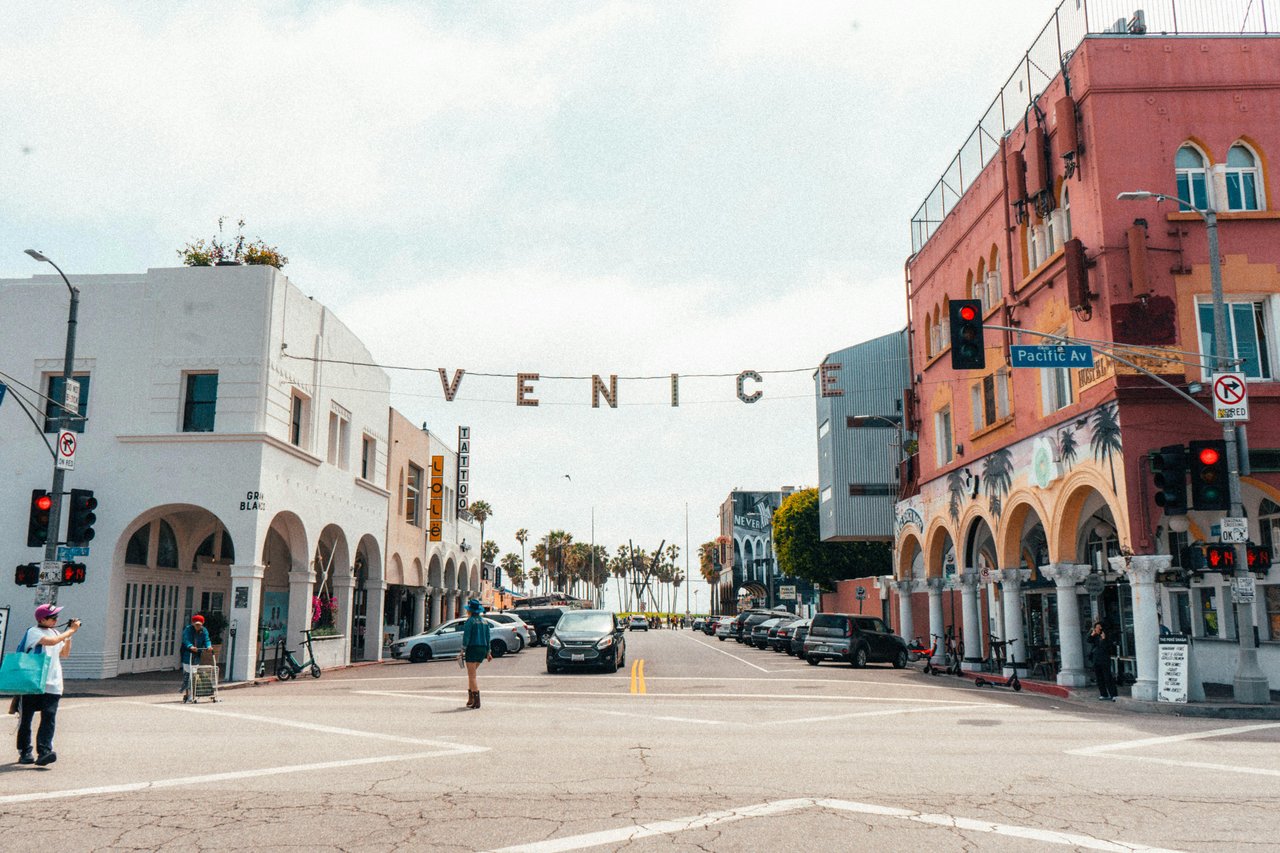 Venice Beach sign on Pacific Avenue, Westside Los Angeles