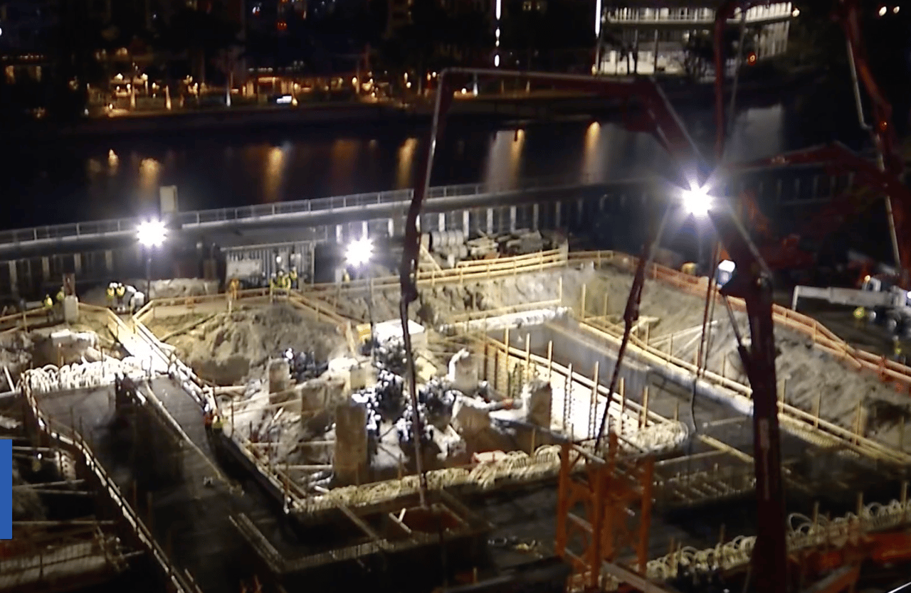 Construction photo of Tampa Pendry luxury tower being built in 2025