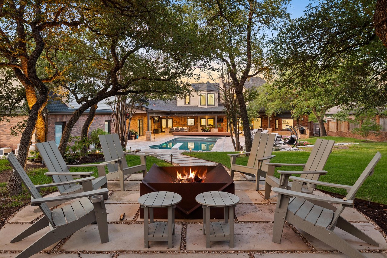 Separate fire pit and seating area