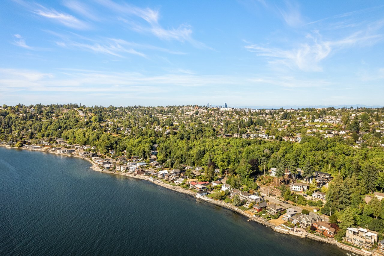 Beach Drive SW and Seaview neighborhoods in West Seattle as seen from above