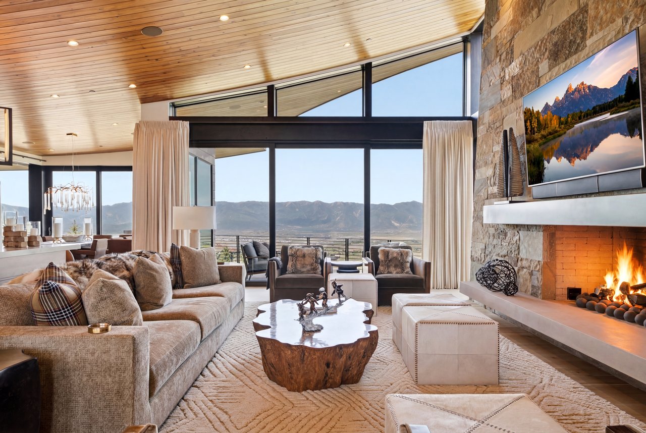 Top-of-Promontory Architectural Estate — Furnished & Turnkey - Front-Row Mountain Views