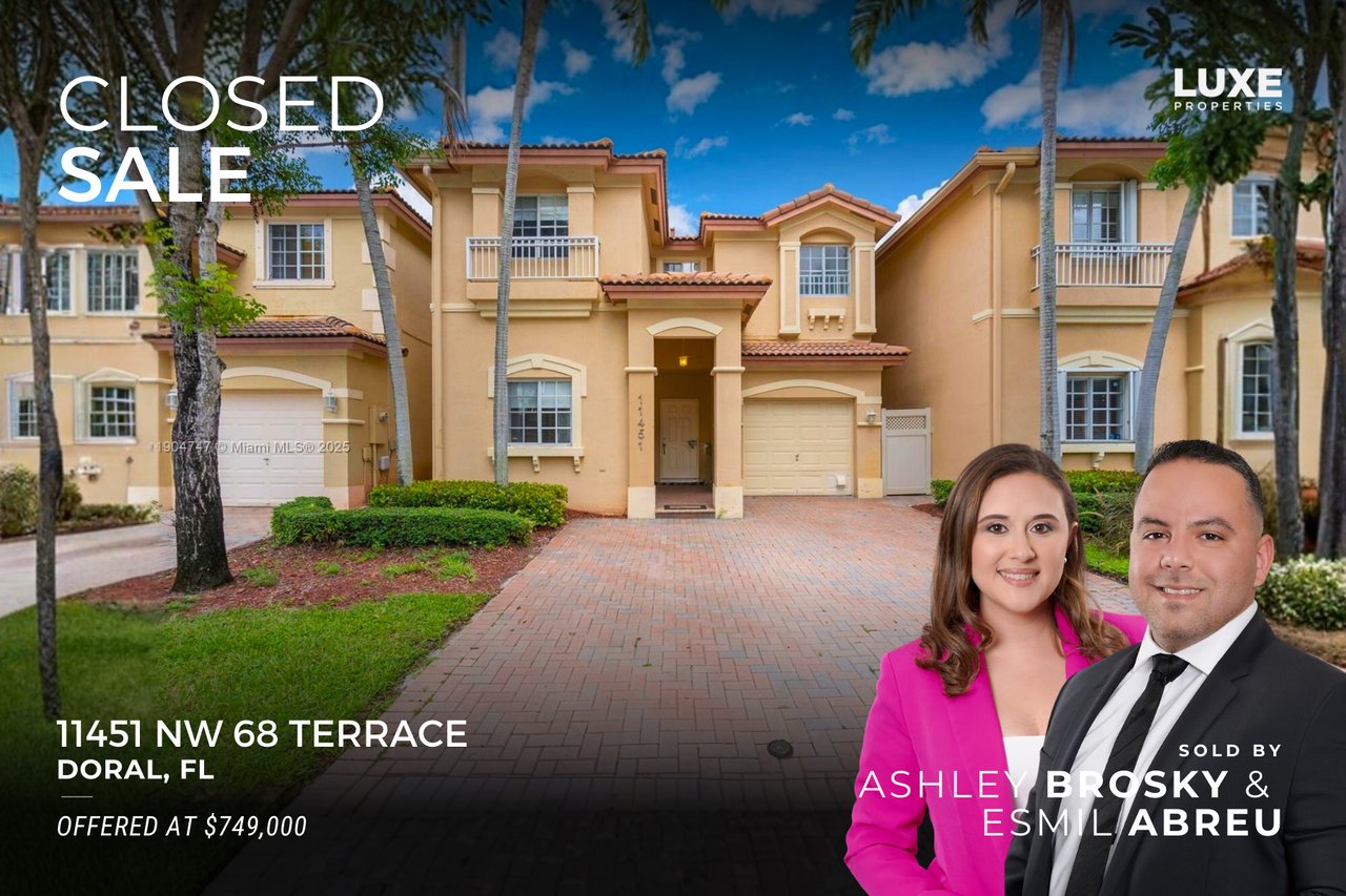 Closed Sale: 11451 NW 68 Terrace, Doral, FL | Beautiful residence in the heart of Doral Isles Sold