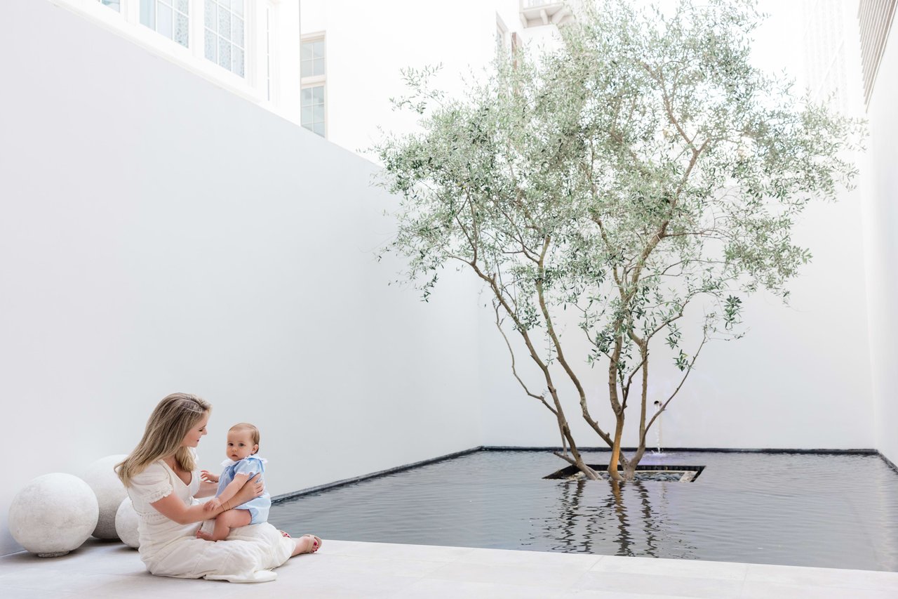 Mother and Child vacationing in Alys Beach Florida, home to the most luxurious homes for sale on 30A. 