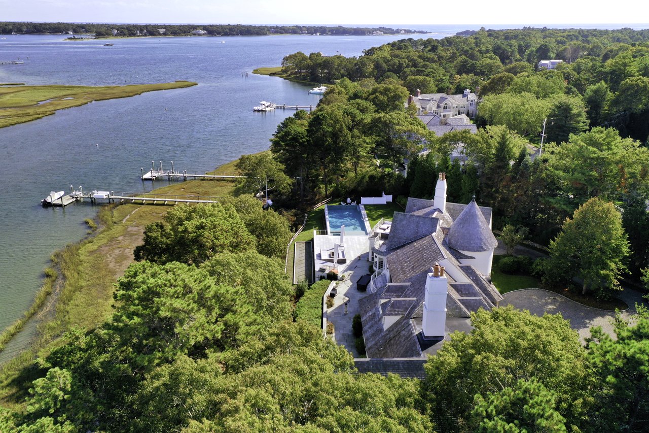 Oyster Harbors Waterfront With Deep-Water Dock and Pool