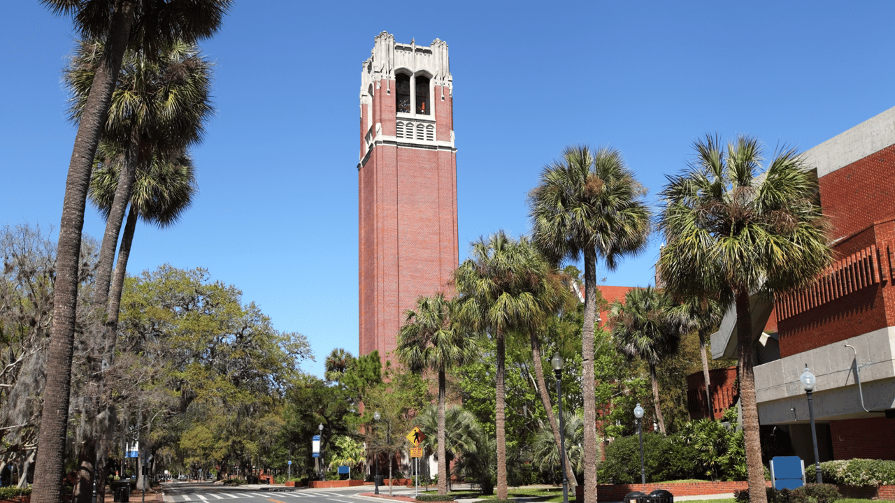 Century Tower at the University of Florida in Gainesville, FL—a central landmark near sought-after homes for UF families and students. Gainesville FL realtor Anna Olcese.