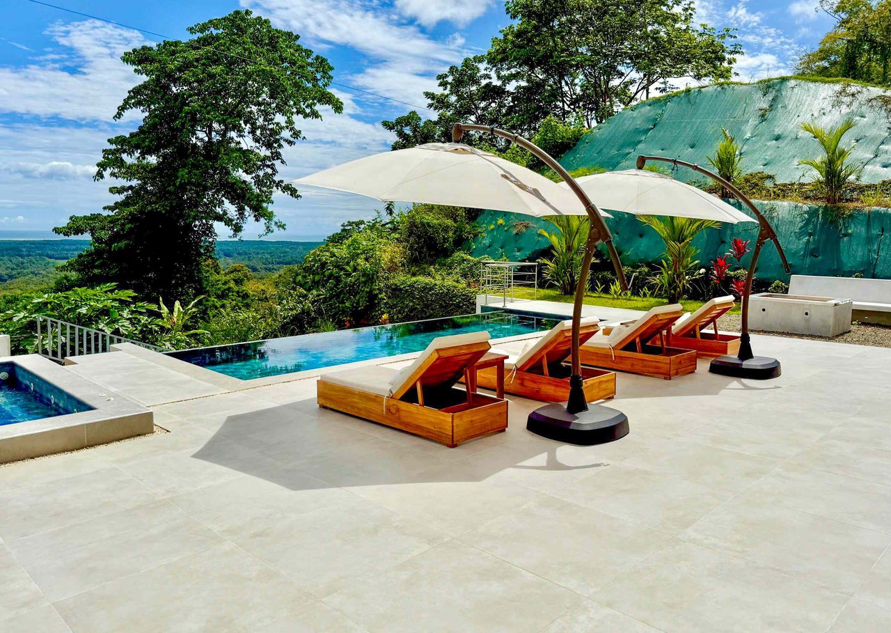 Brand New Modern Luxury 4-Bedroom Home with Pool and Incredible Panoramic Coastal & Ocean Views in Teancum at Tawal near Ojochal Costa Rica