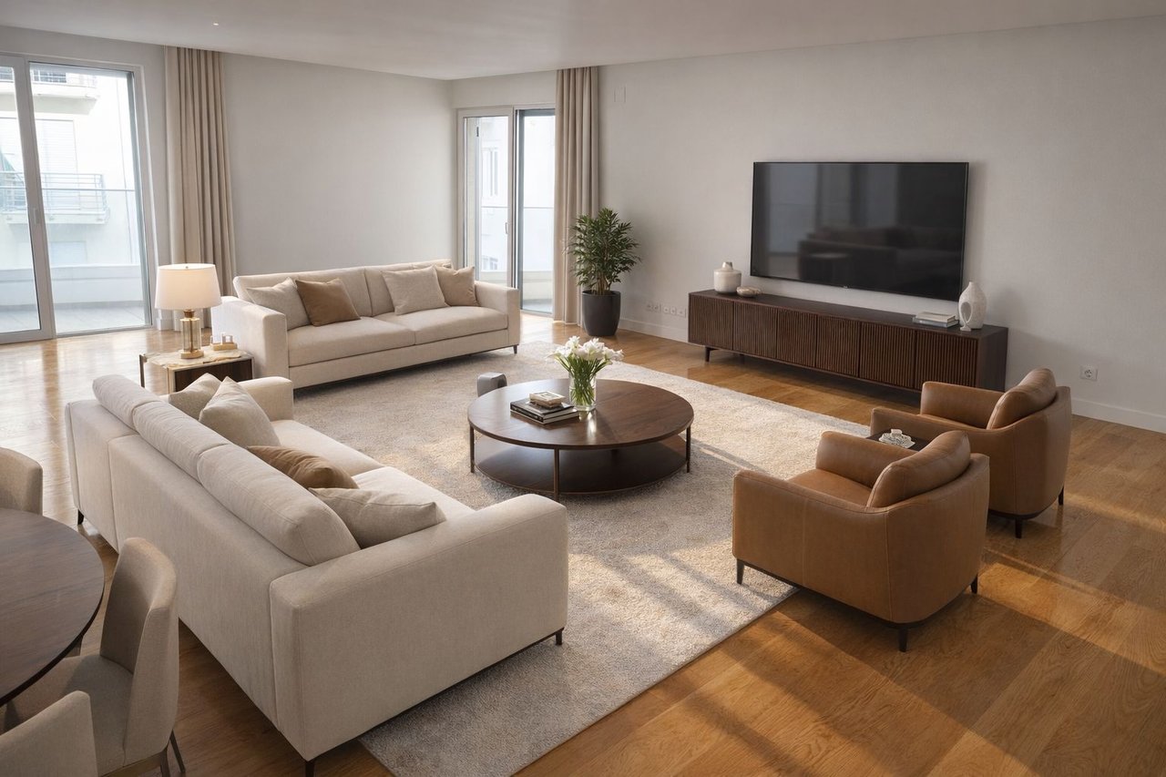 Luxury 3-Bedroom Apartment for Sale Near Lisbon with Tagus River Views & Parking