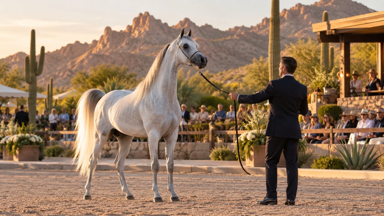 Arabian horse presentation in the Scottsdale Arizona desert