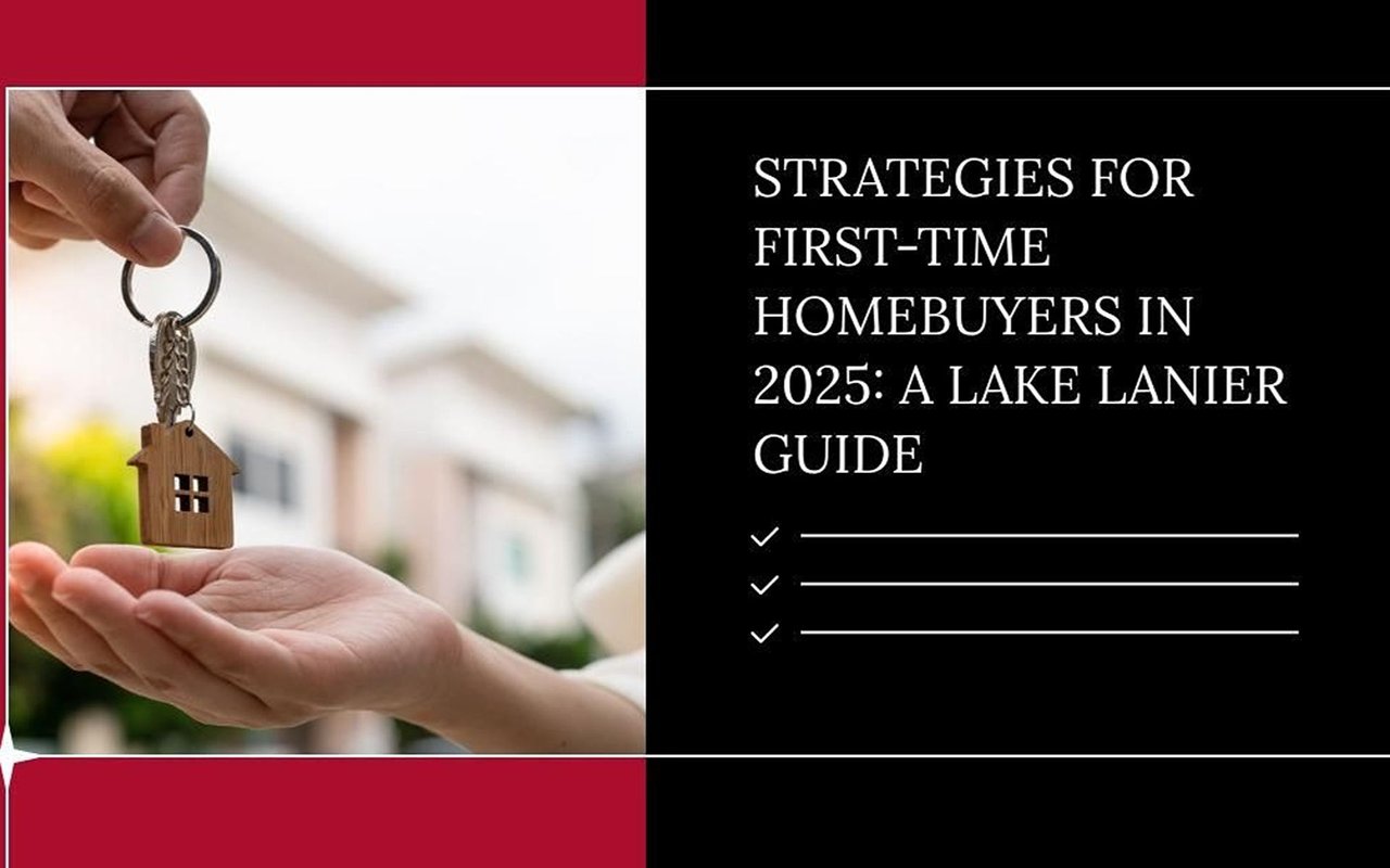 First-time homebuyer strategies in Lake Lanier for 2025, with hands holding a house-shaped keychain.